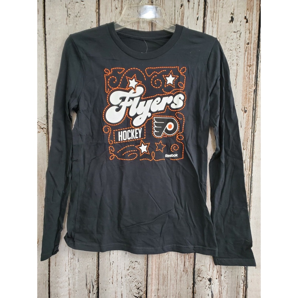 Reebok Girl's XL 16 Philadelphia Flyers NHL Long Sleeve T‑Shirt Tee Shirt NEW